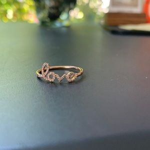 Sydney Evan Rose Gold Pavé Diamond Love Ring